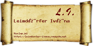 Leimdörfer Ivána névjegykártya